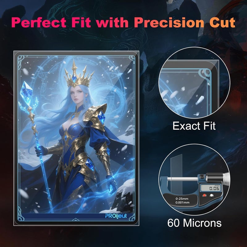 Proijeut 1200 Pack Card Sleeves Clear, Perfect Fit Inner Sleeves Ideal for Double-sleeving, Trading Card Sleeve Compatible with MTG, PKM, TCG and Gaming Cards (60 Microns) - Image 3